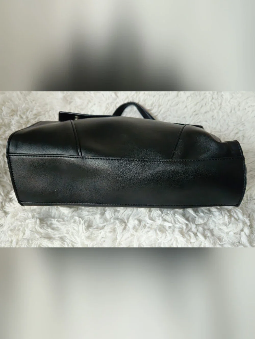 GUESS Shawna Black Faux Leather Logo Top Handle Satchel